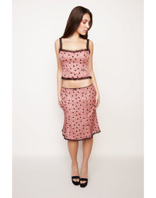 Velvet Floral Lace Top | Mauve