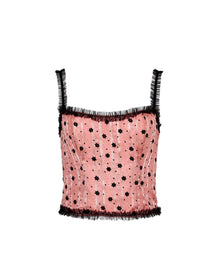Velvet Floral Lace Top | Mauve