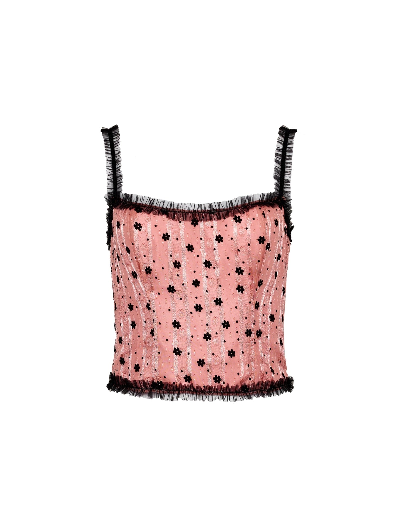 Velvet Floral Lace Top | Mauve