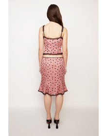 Velvet Floral Lace Top | Mauve