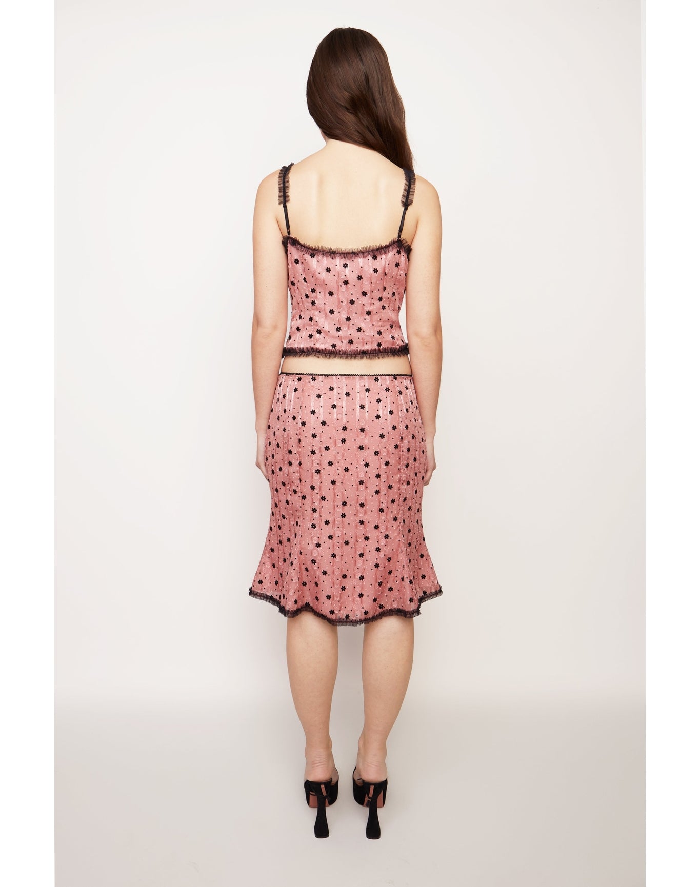 Velvet Floral Lace Top | Mauve