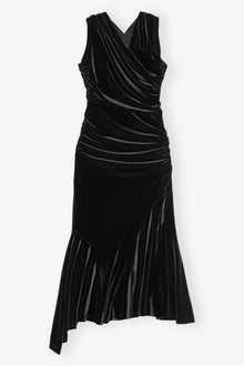 Velvet Ruched Dress | Black