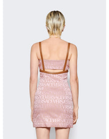 Versace | Women | Canvas Logo Mini Dress | Pale Pink x Beige