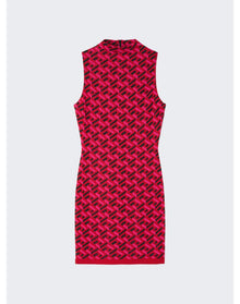 Versace | Women | La Greca Jacquard Mini Dress | Parade Red