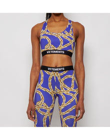 Vetements | Women | Chain Sports Bra | Royal Blue x Gold