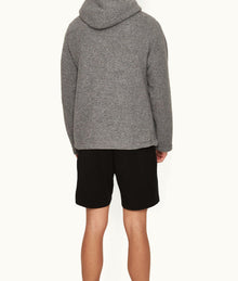 Vetle Relaxed Fit Hooded Fleece Sweatshirt | Grey Melange