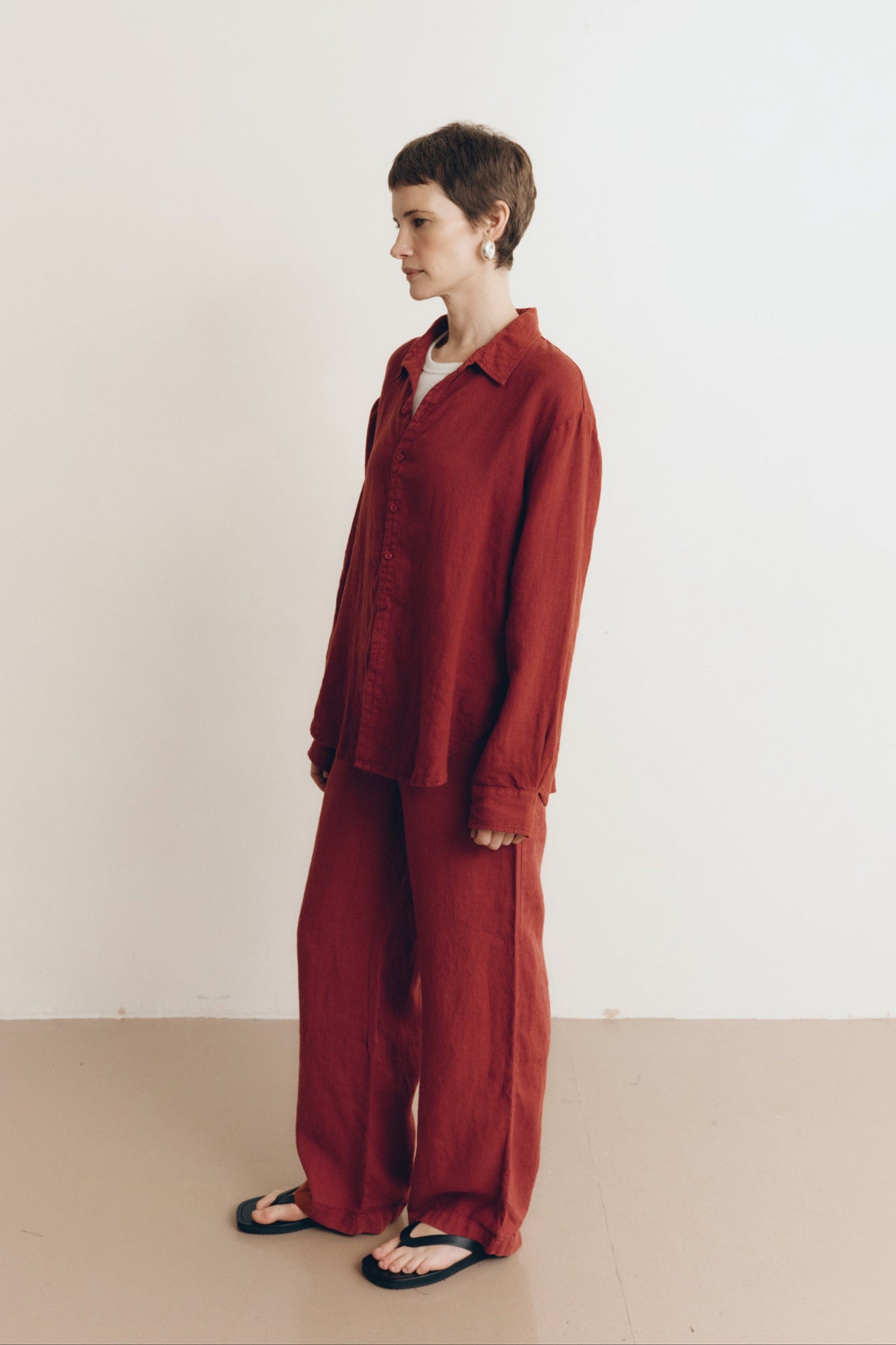 Delphine Linen Pant | Tomato