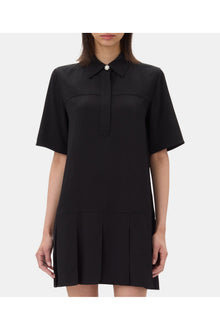 Viscose Twill Mini Dress | Black