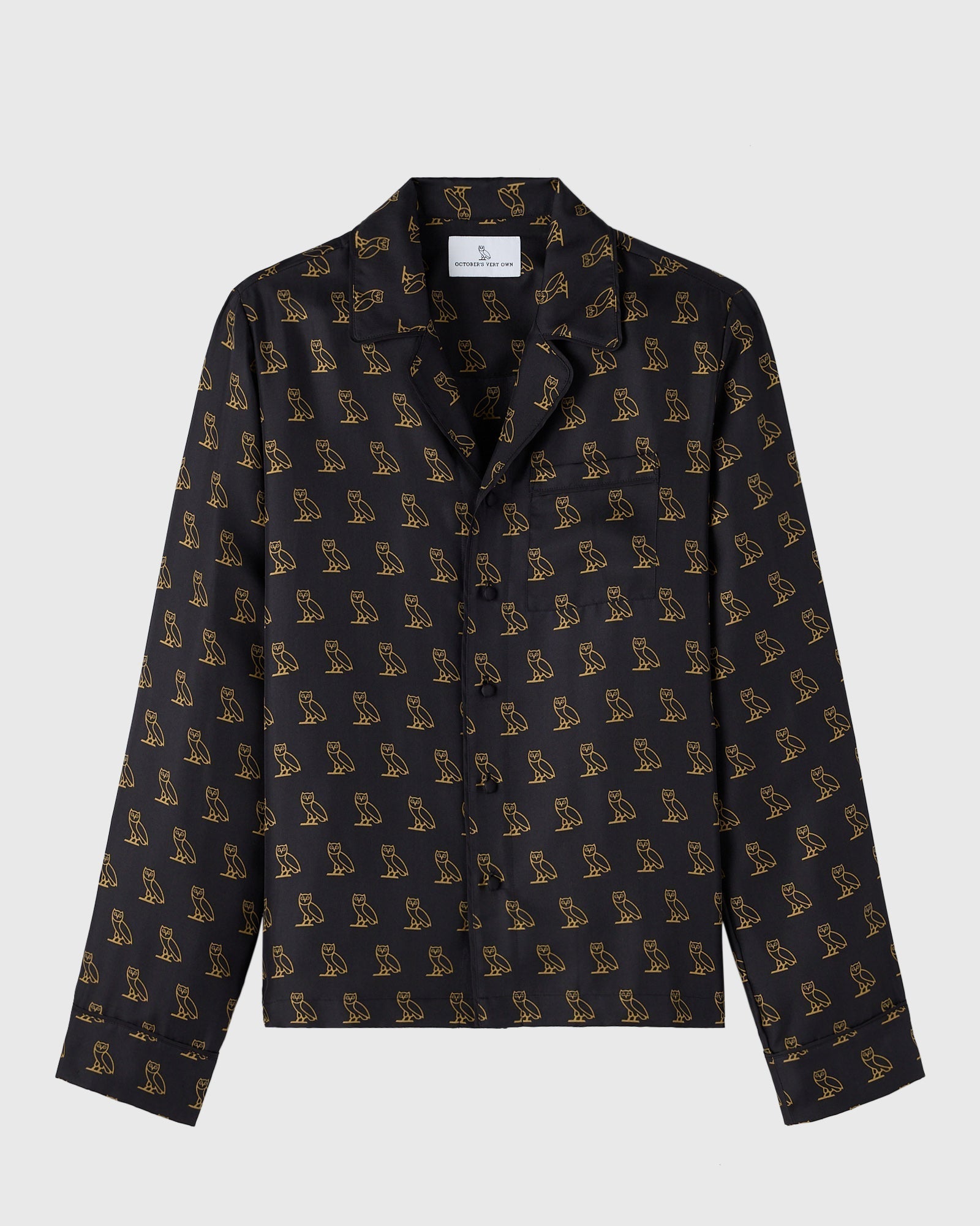 Womens | Silk Pyjama Shirt | Black