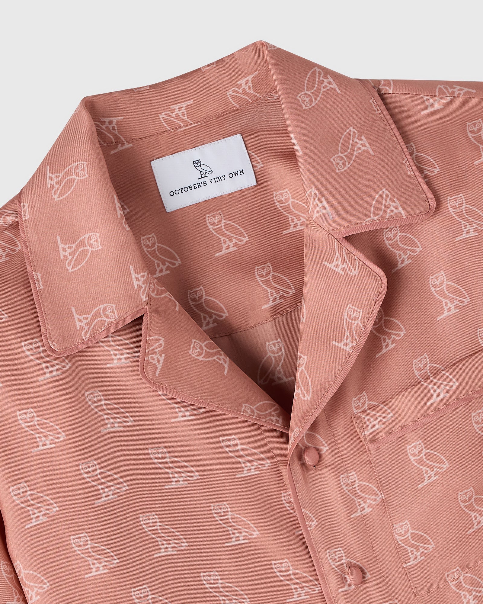 Womens | Silk Pyjama Shirt | Pink