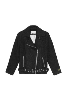 Textured Boucle Wool Jacket | Black