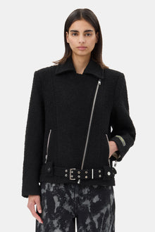 Textured Boucle Wool Jacket | Black