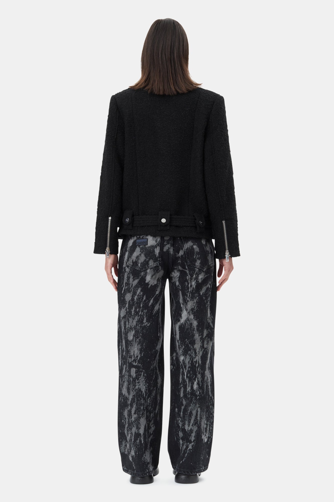 Textured Boucle Wool Jacket | Black