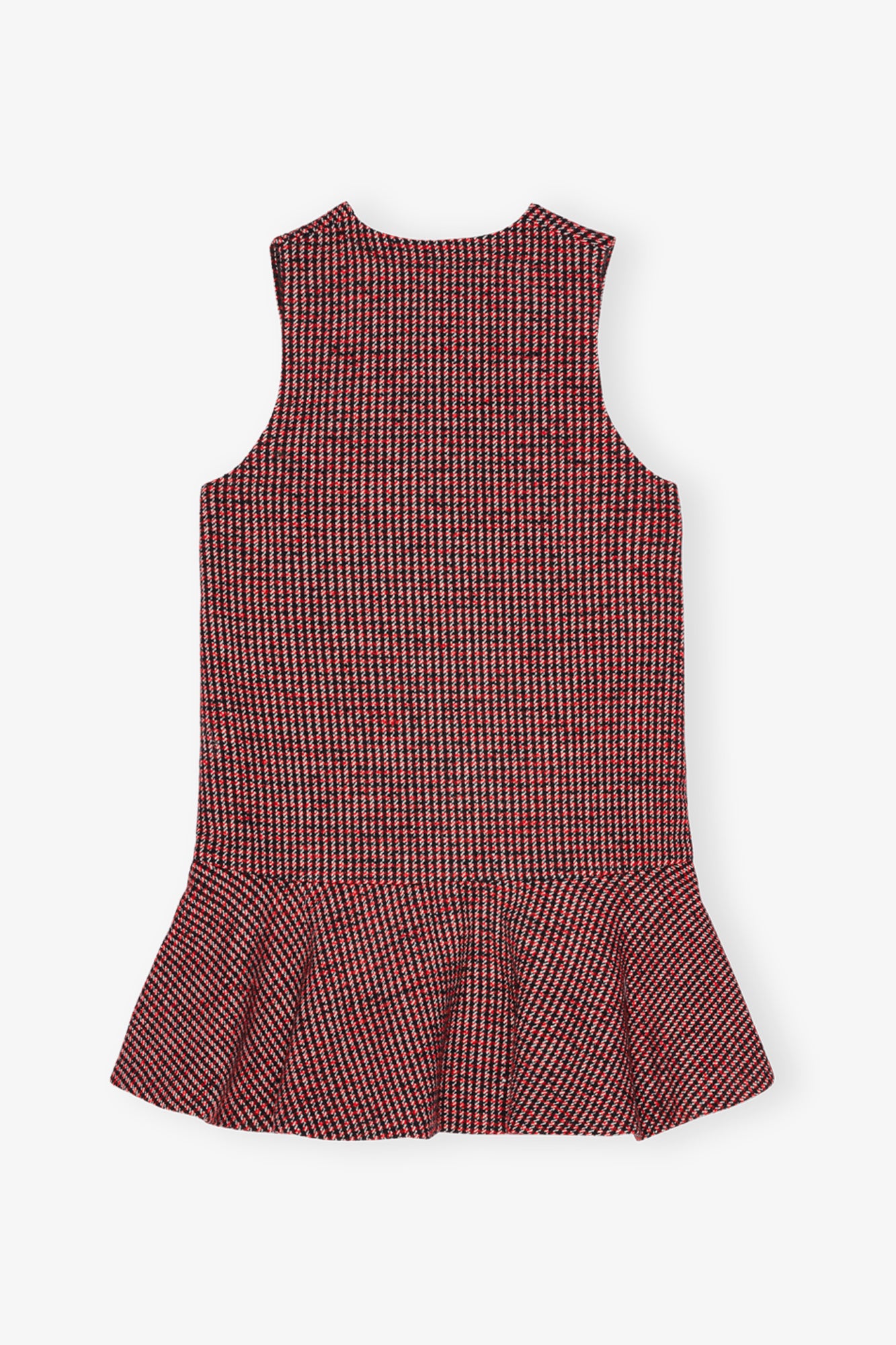 Woollen Check Mini Dress | Racing Red