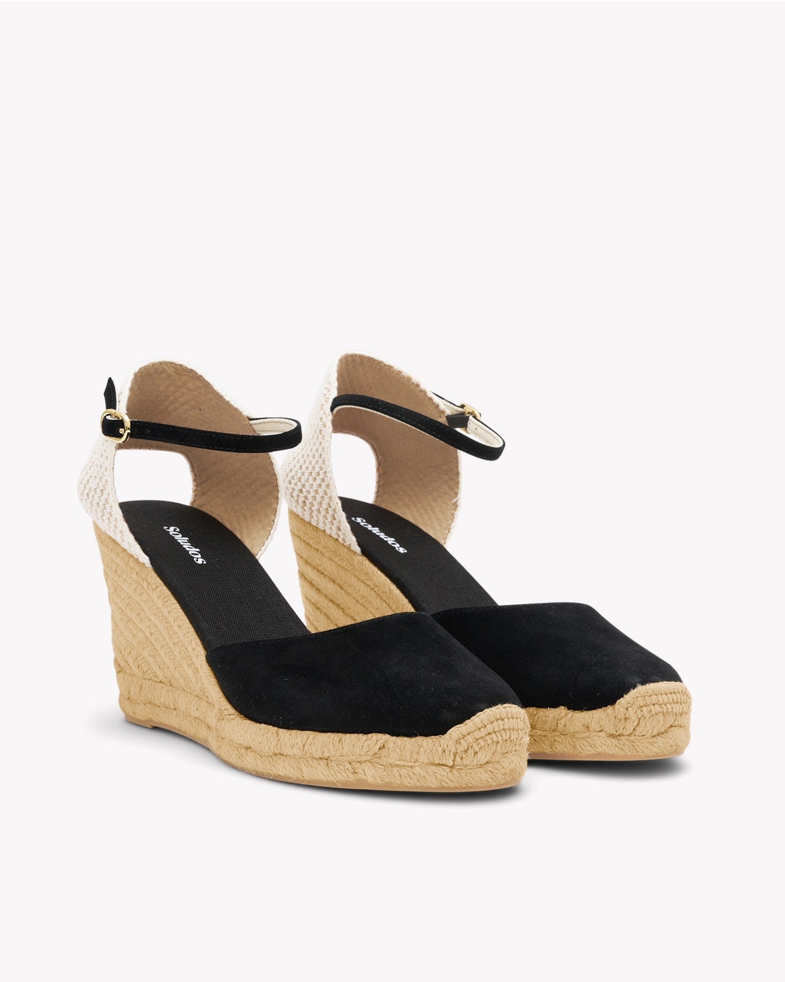 Womens | Marseille Wedge Espadrille | Leather Buckle | Noche Black