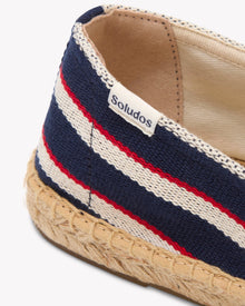 The Original Espadrille - Classic Stripes - Navy / Ivory / Red - Women's - Women's Espadrilles - Navy / Ivory / Red - Soludos - 