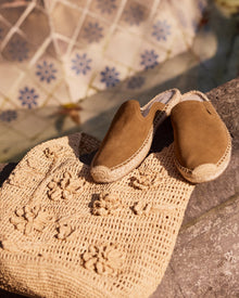 Women's Smoking Mule Espadrille | Suede | Miel Brown - Women's Espadrilles - Miel Brown - Soludos - 