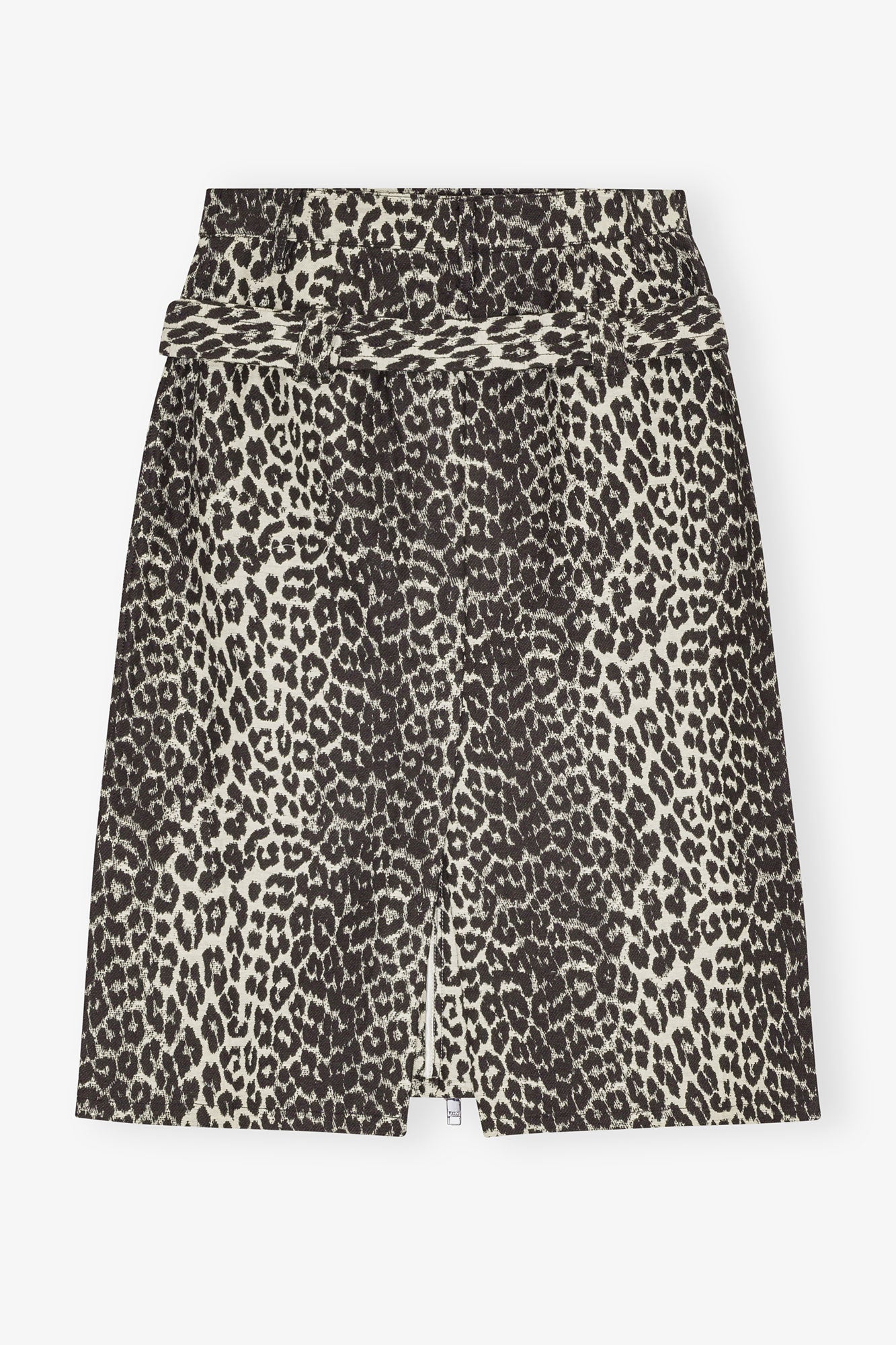Cotton Tweed Midi Skirt | Leopard