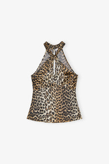 Printed Satin Top | Leopard