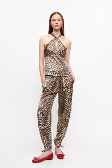 Printed Satin Top | Leopard