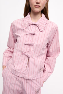 Stripe Cotton Pyjama Shirt | Lilac Sachet