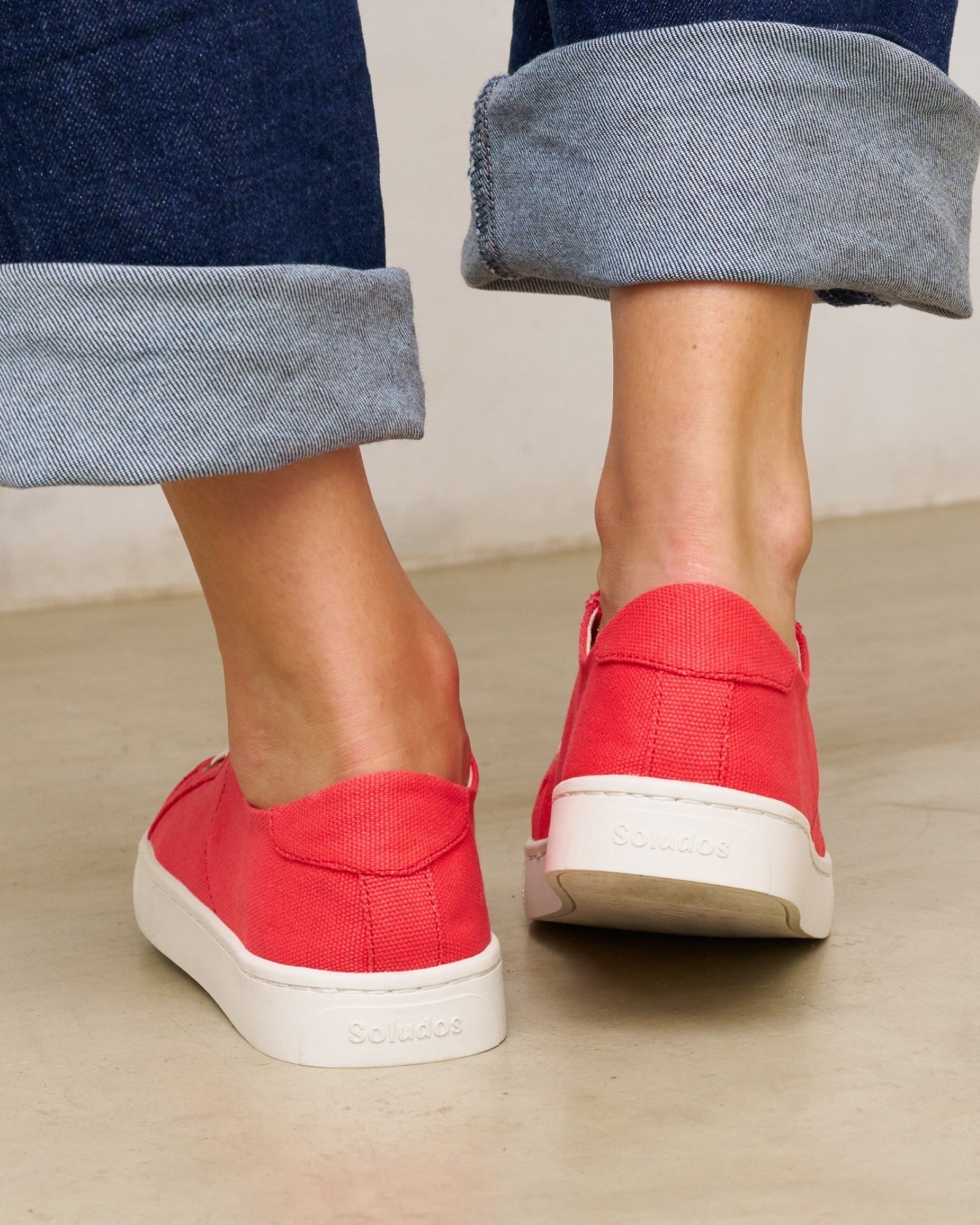Womens | The Ibiza Sneaker - Canvas | Cayenne Red