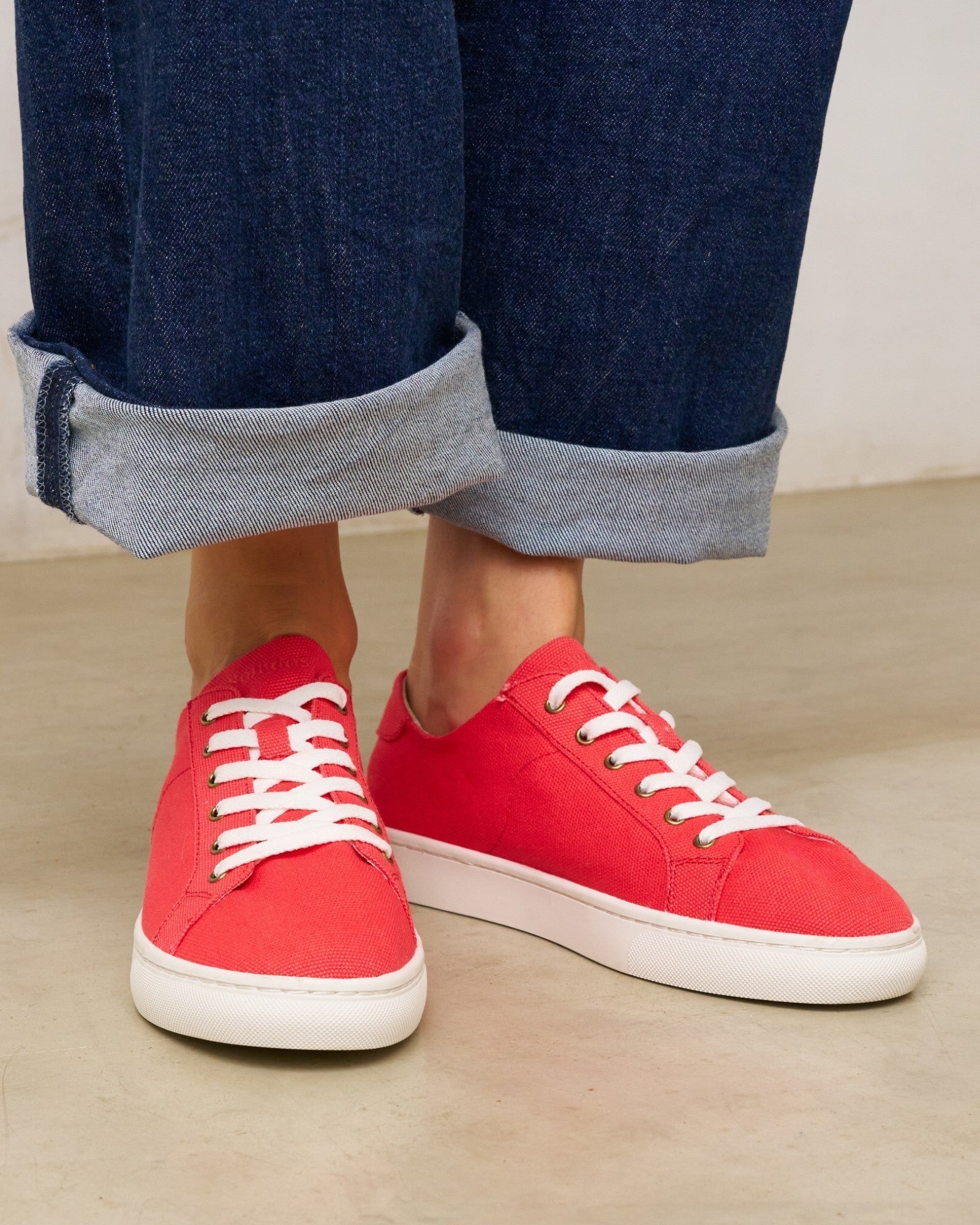 Womens | The Ibiza Sneaker - Canvas | Cayenne Red