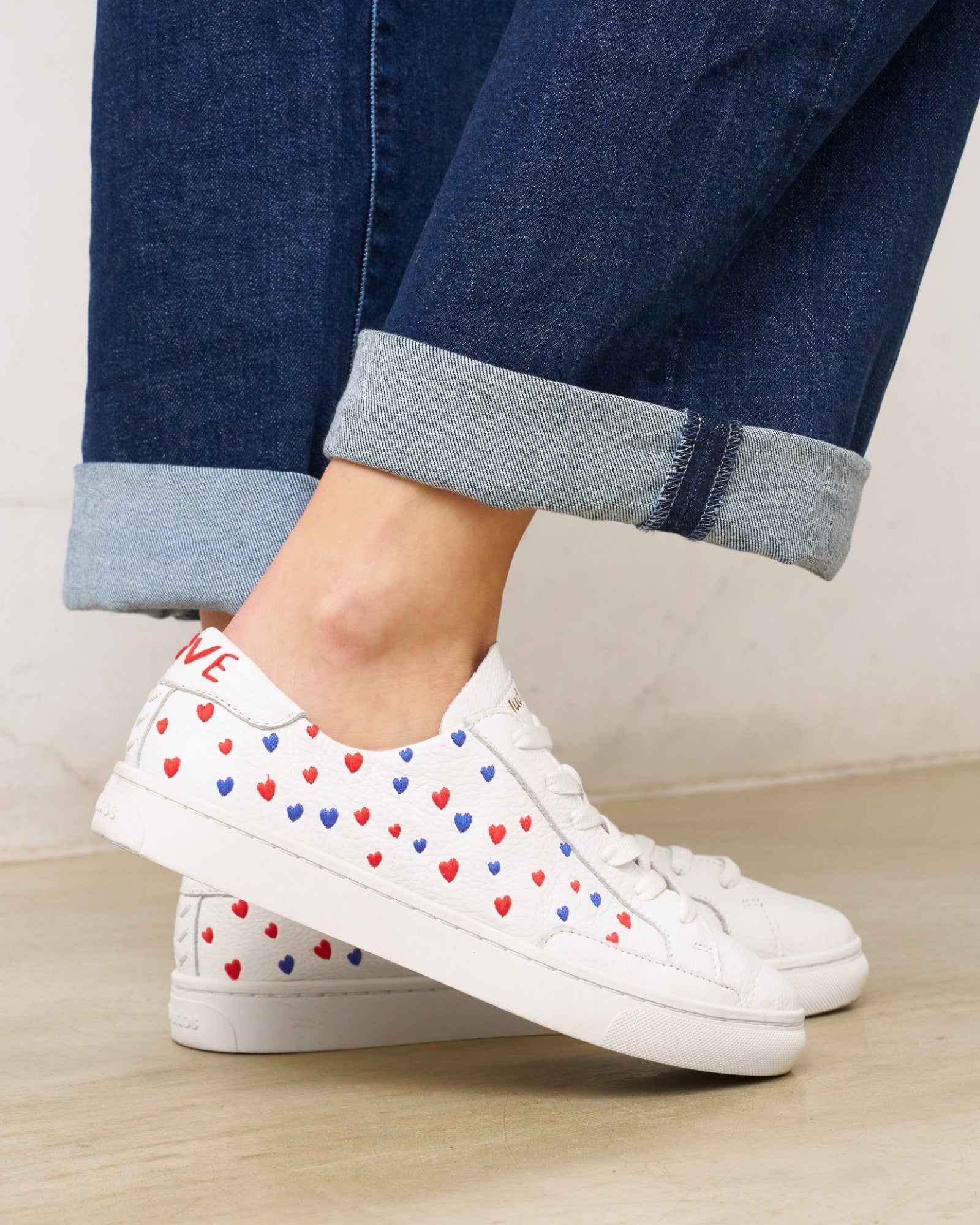 Womens | Ibiza Classic Sneaker | Embroidery | Oasis White/Hearts