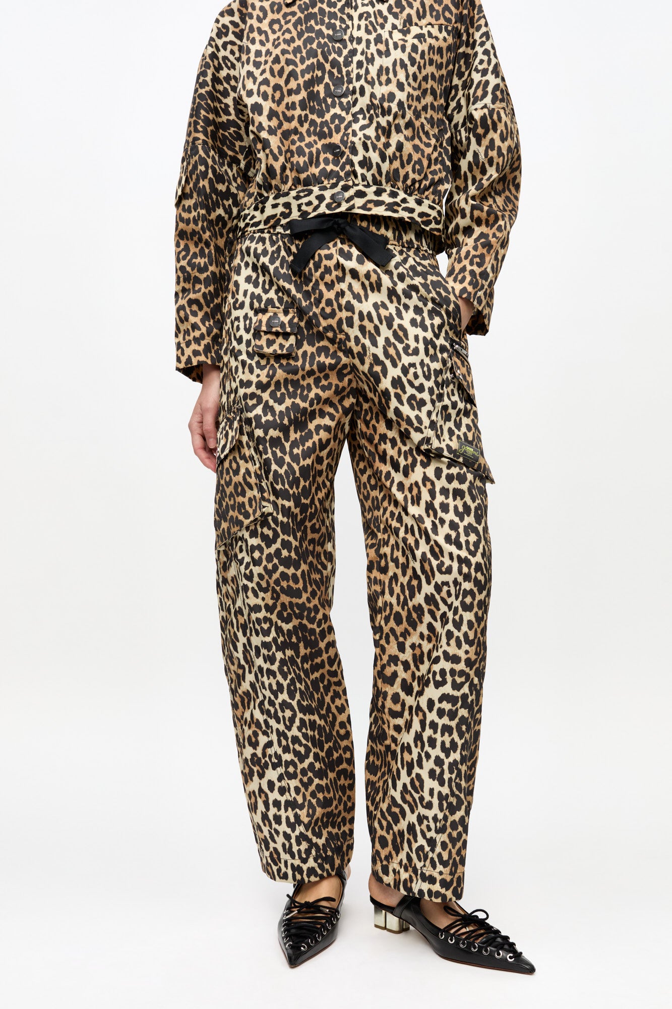 Duchesse Nylon Elasticated Pants | Leopard