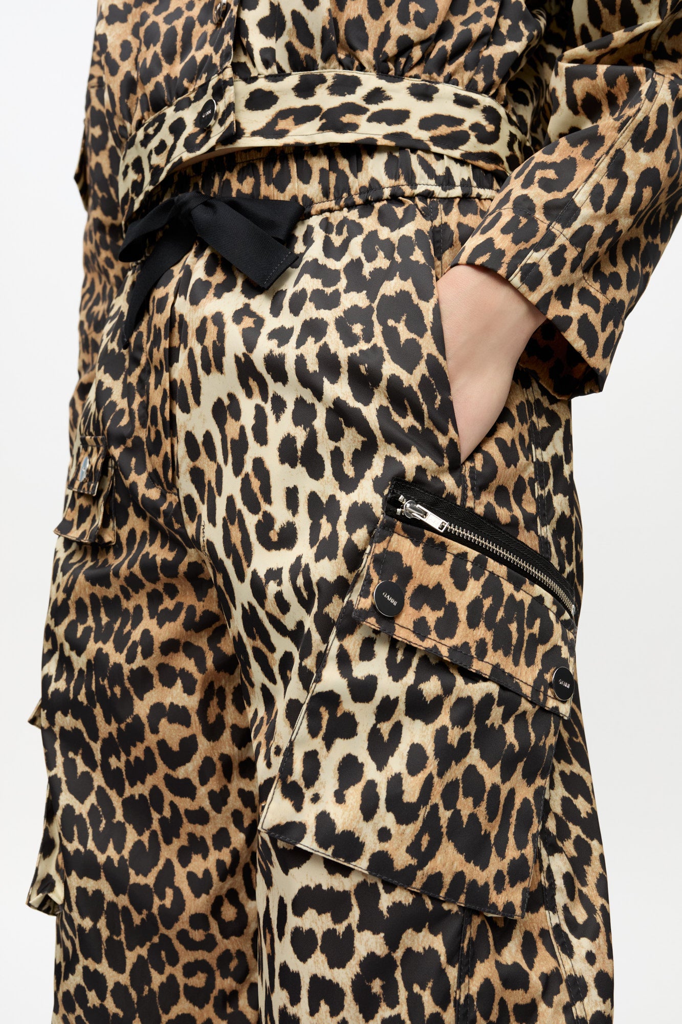 Duchesse Nylon Elasticated Pants | Leopard