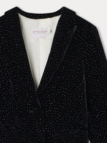 Girl | Giada Silk Velvet Jacket | Black