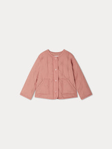 Girl | Tanvi Quilted Jacket With Embroidery | Faded Pink