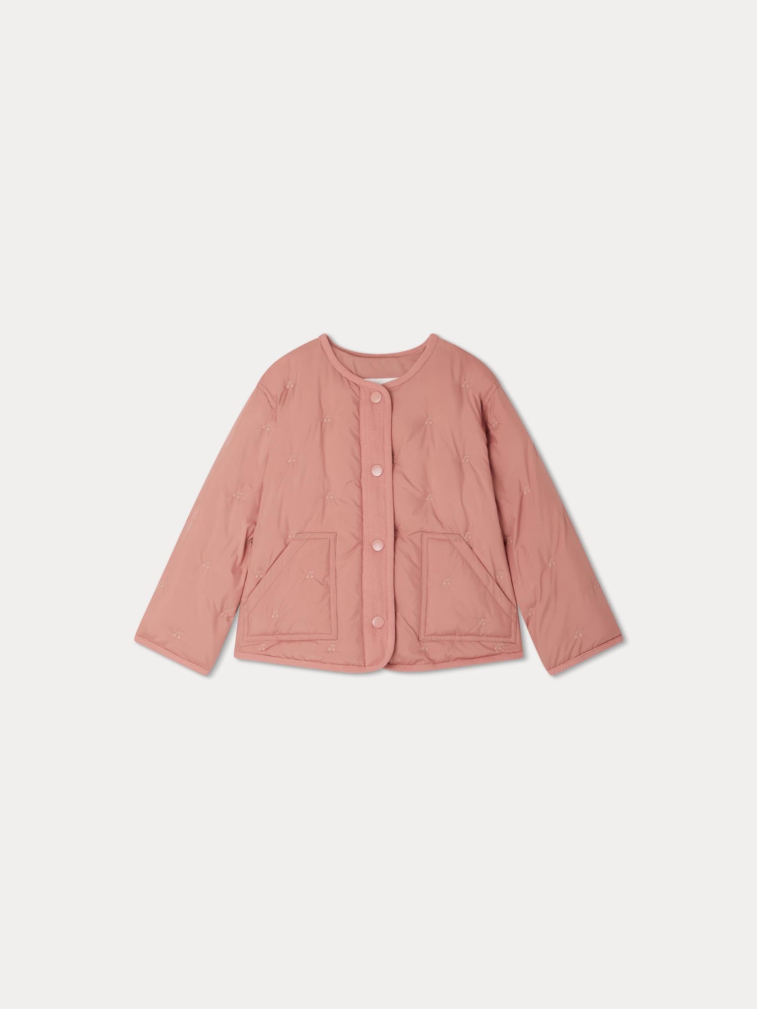 Girl | Tanvi Quilted Jacket With Embroidery | Faded Pink