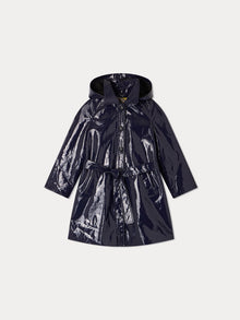 Girl | Teyla Varnished Cotton Trench Coat | Navy