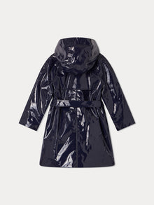 Girl | Teyla Varnished Cotton Trench Coat | Navy
