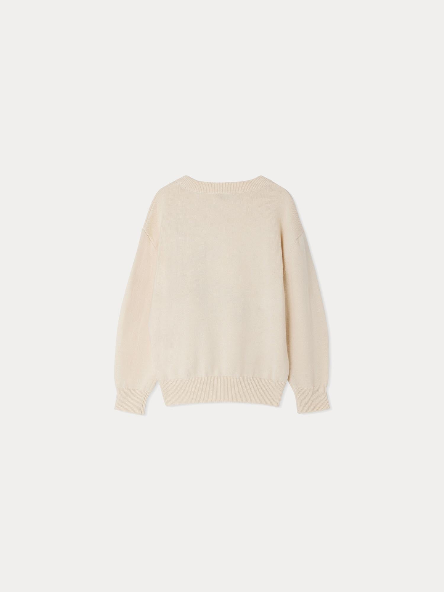 Girl | Anumati Dog Pattern Sweater | Natural White