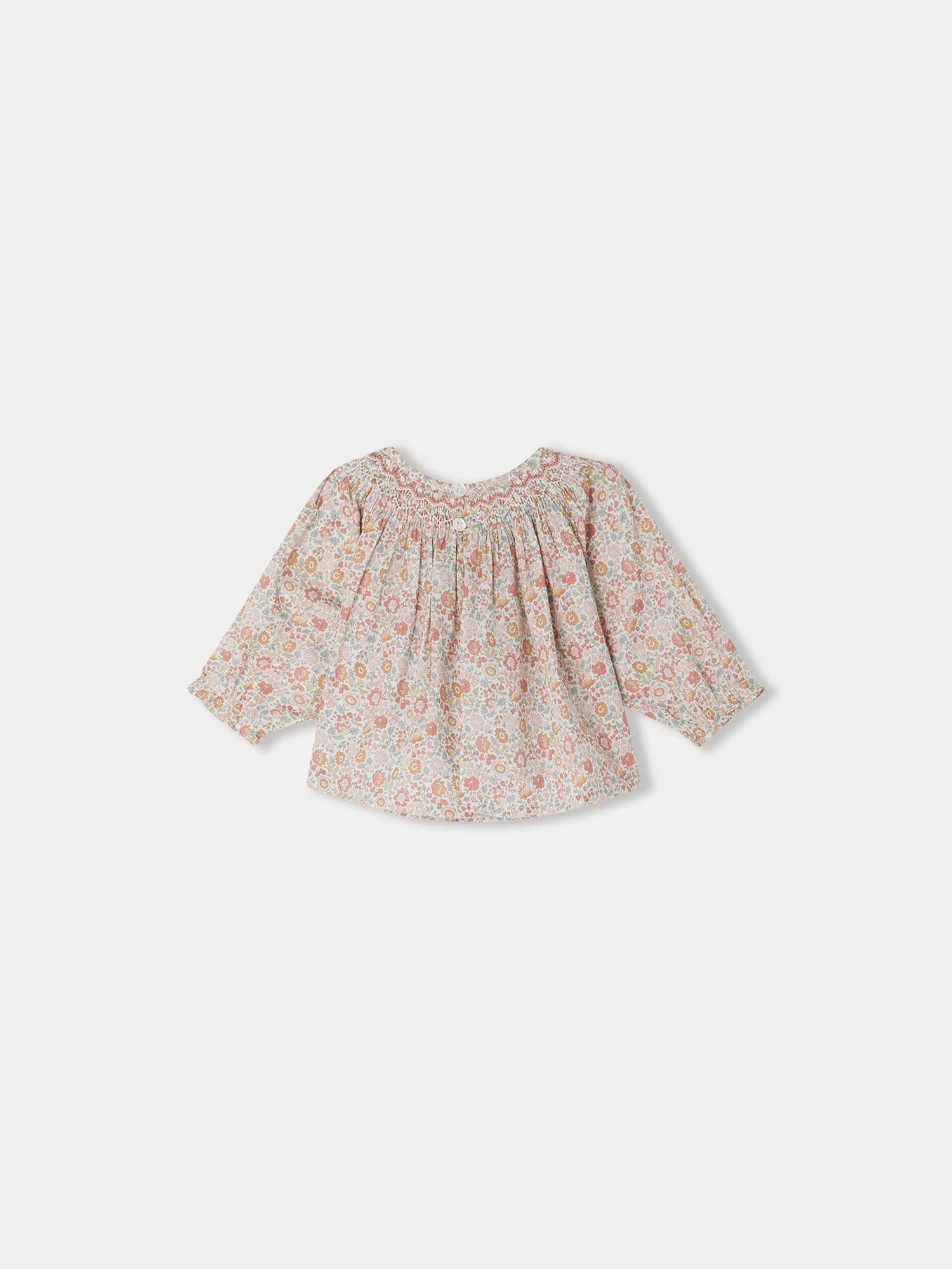 Girl | Griotte Blouse In Orange Liberty Fabric | Orange Flowers