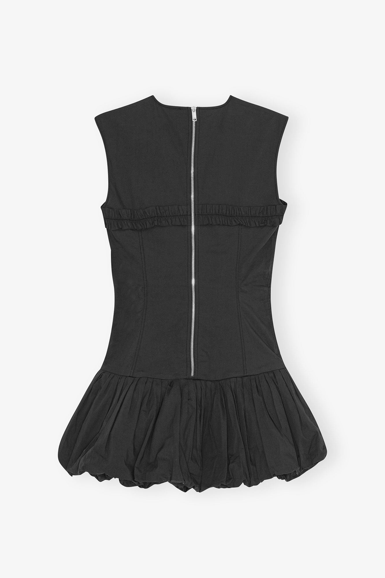 Stretch Cotton Corset Mini Dress | Black