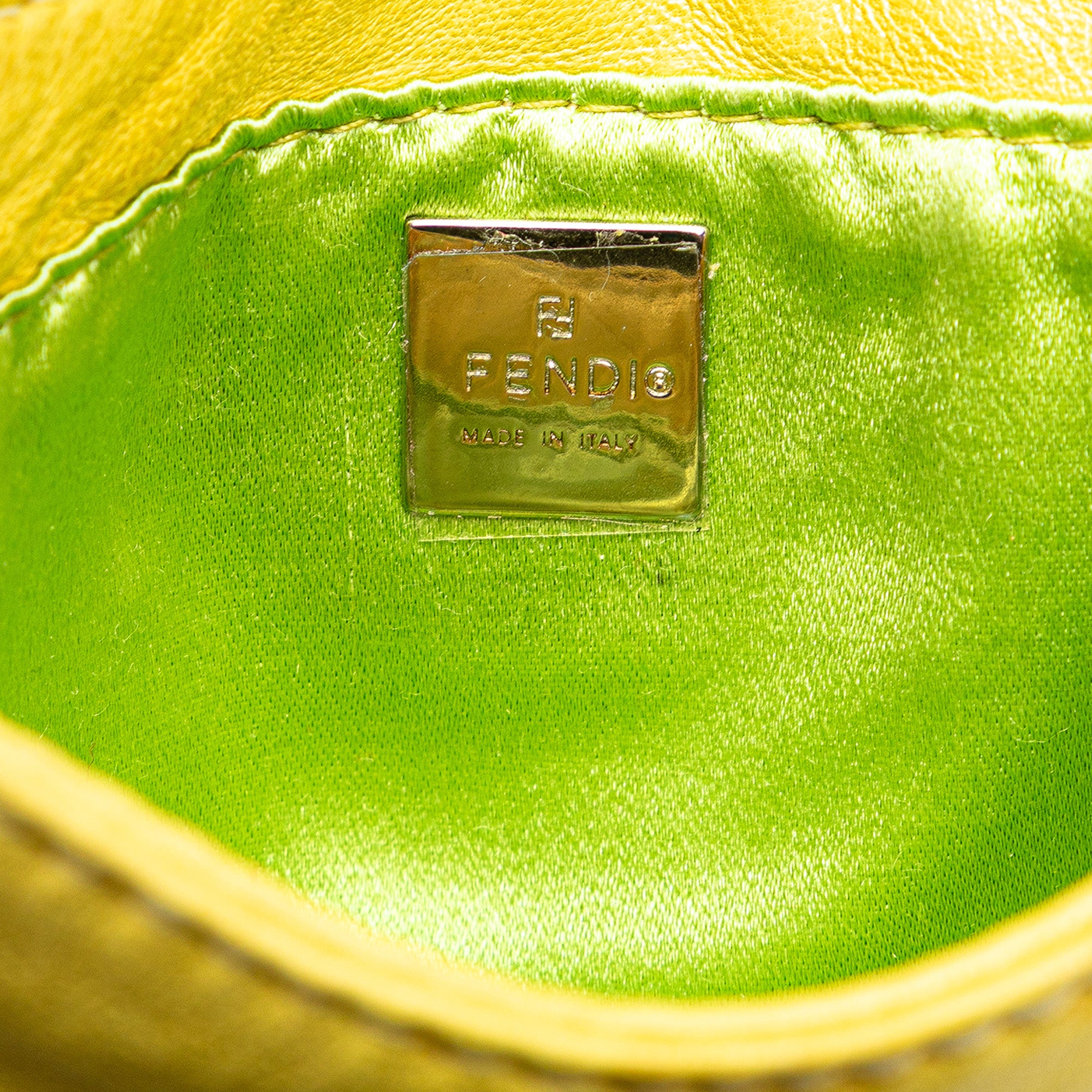 Fendi | Pre-Owned Mini Leather Croissant Handbag | Yellow