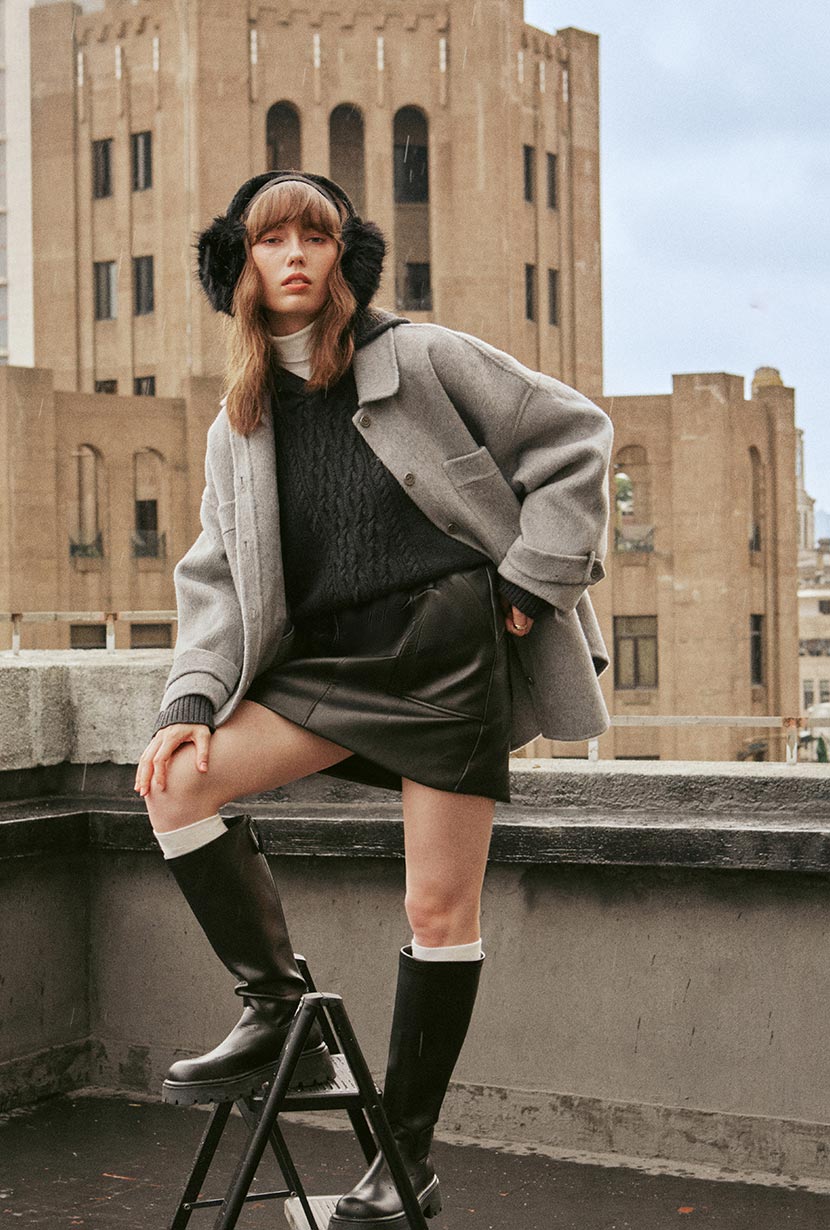 Newton Oversized Wool Jacket | Gray