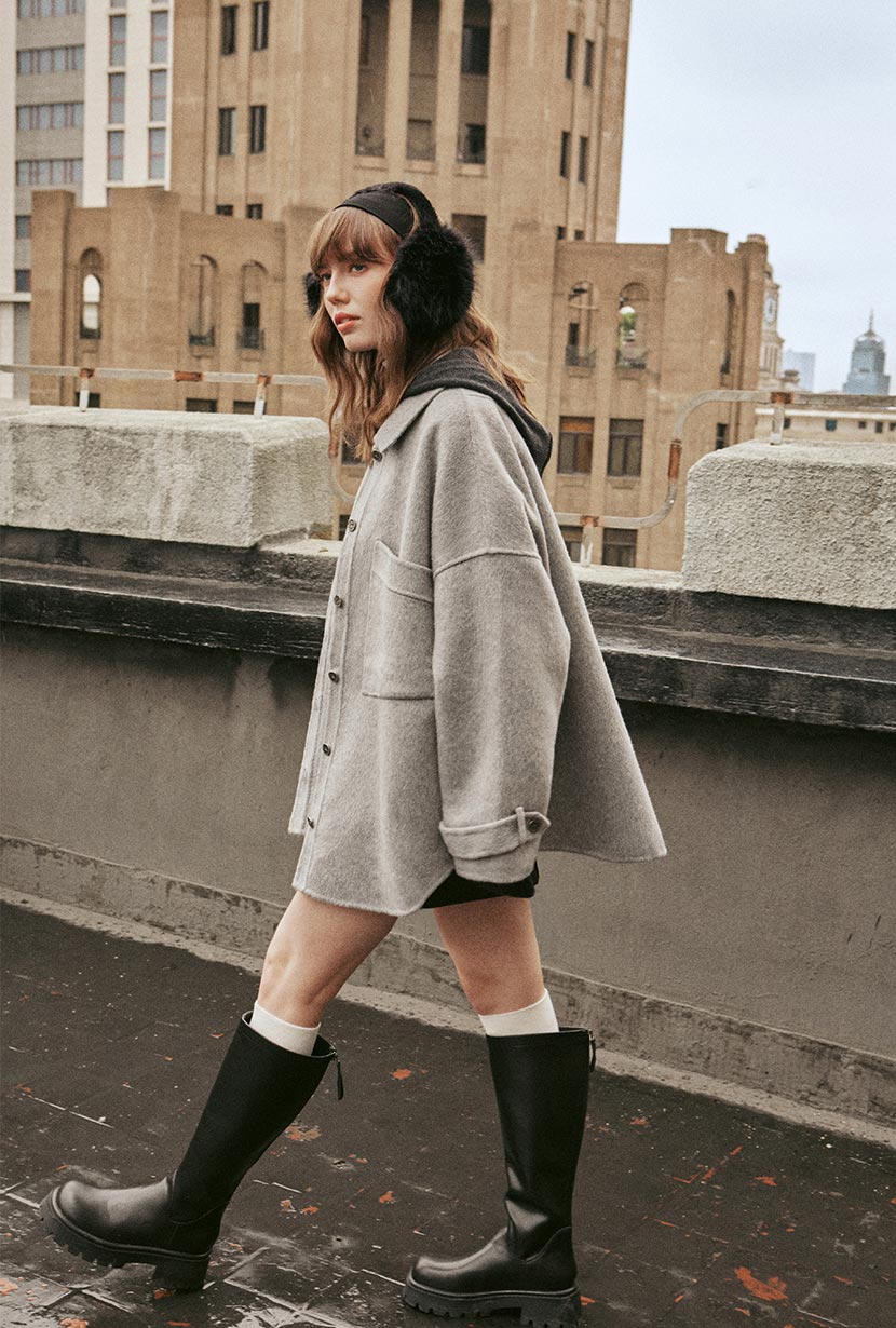 Newton Oversized Wool Jacket | Gray