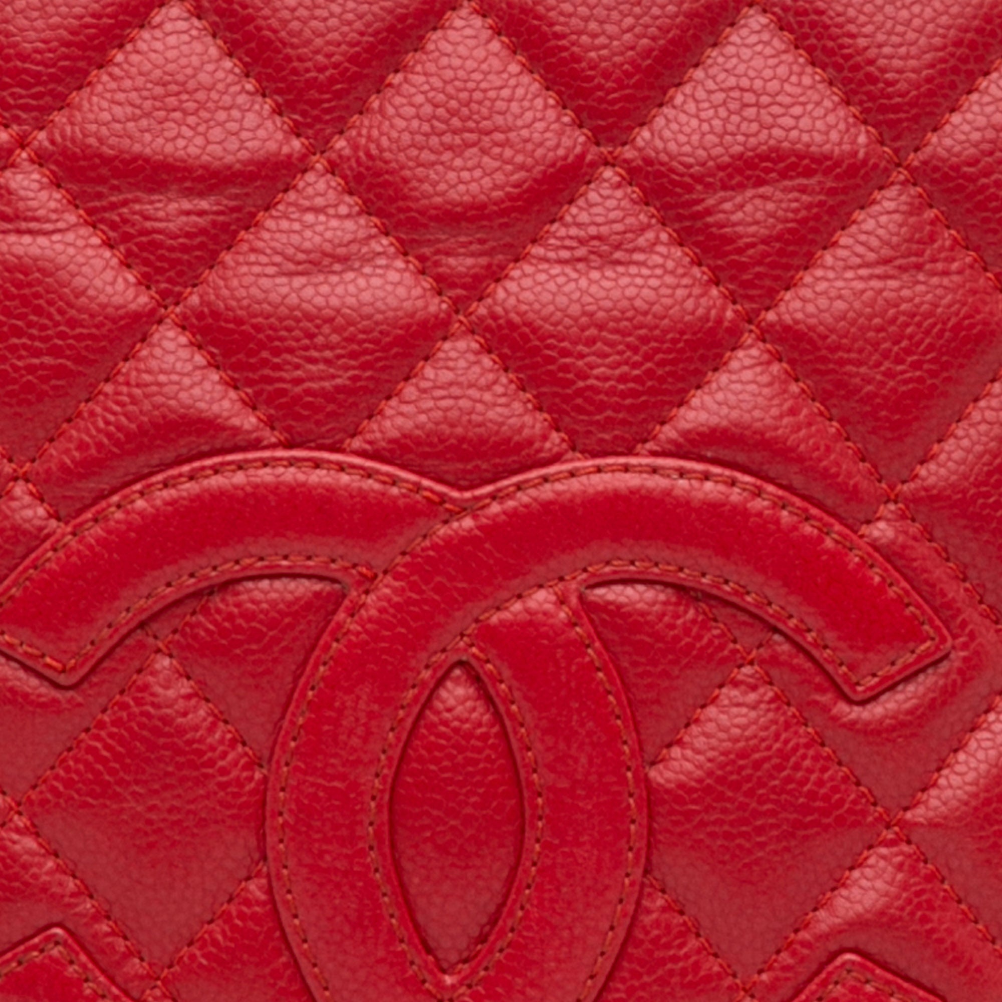 Chanel | Pre-Owned Caviar Petite Shopping Tote | Red