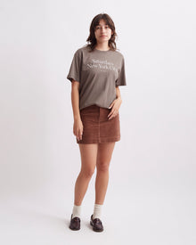 Womens | Zoey Wide Wale Cord Skirt | Downtown Brown