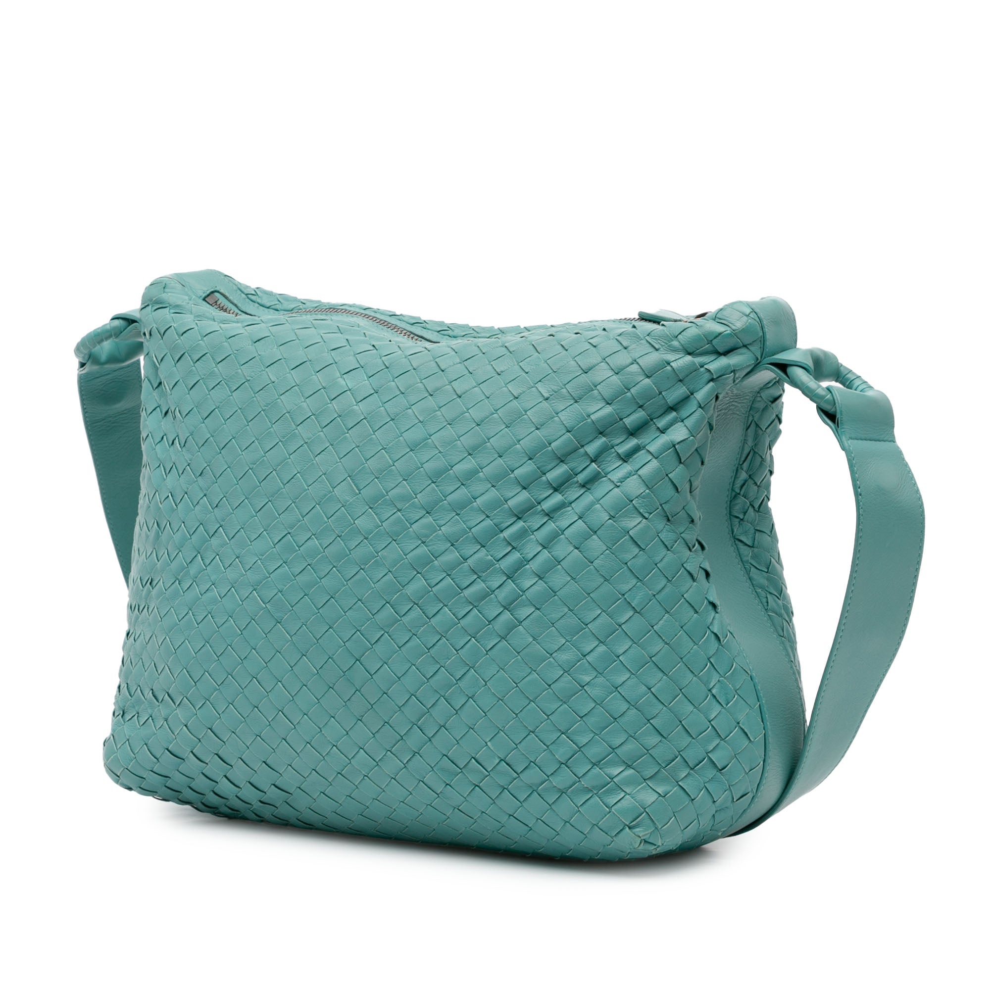 Bottega Veneta | Pre-Owned Nappa Intrecciato Crossbody | Blue/Turquoise