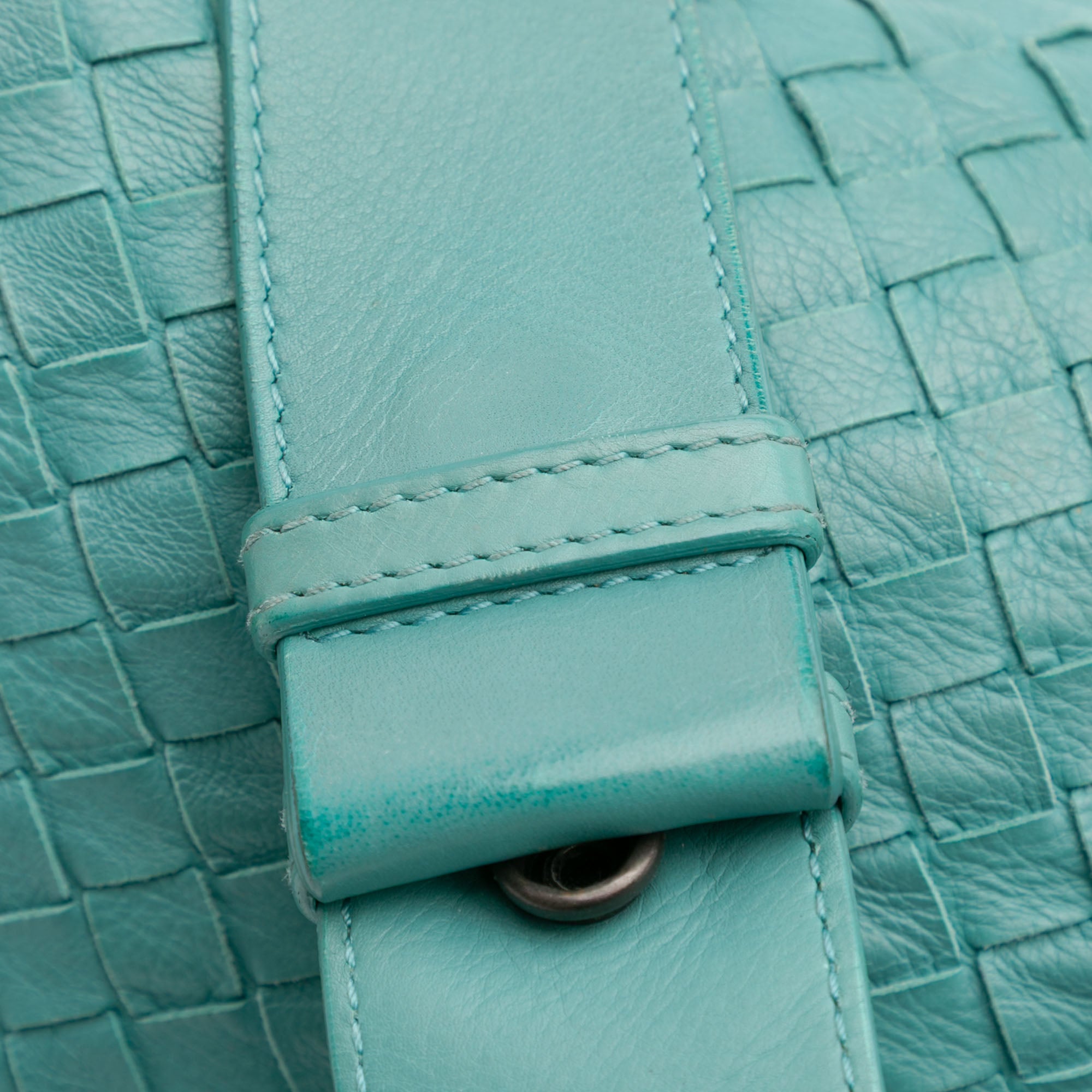Bottega Veneta | Pre-Owned Nappa Intrecciato Crossbody | Blue/Turquoise