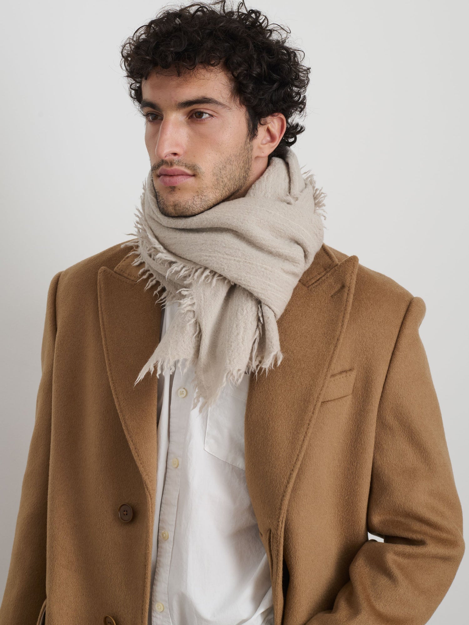 Unisex | Jamie Boiled Wool Scarf | Summer Linen