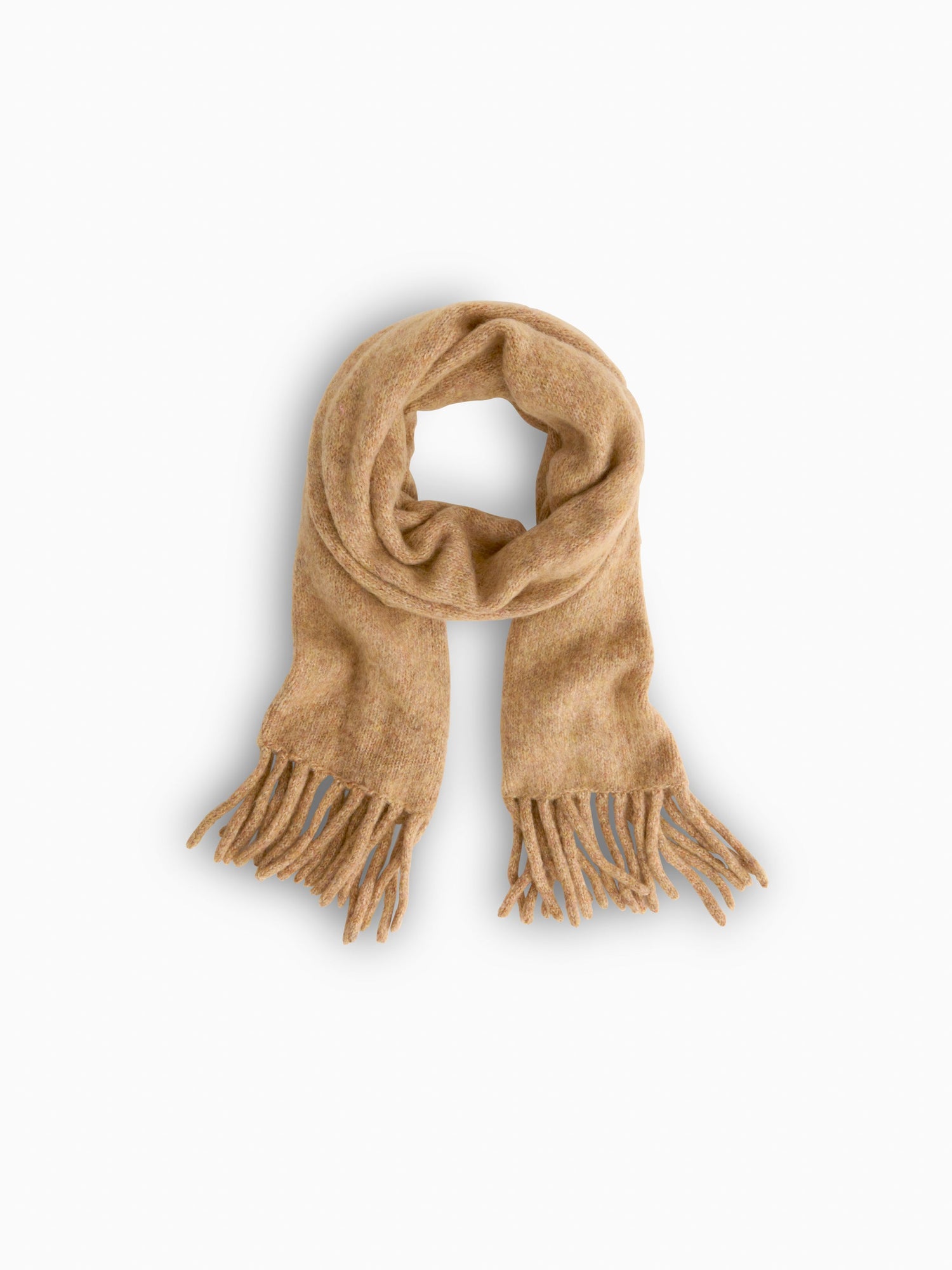 Women | Oversized Brushed Wool Scarf | Light Saddle