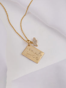 A Letter From Lion City Necklace | 5A Grade Cubic Zirconia | 14K Gold Plated Brass