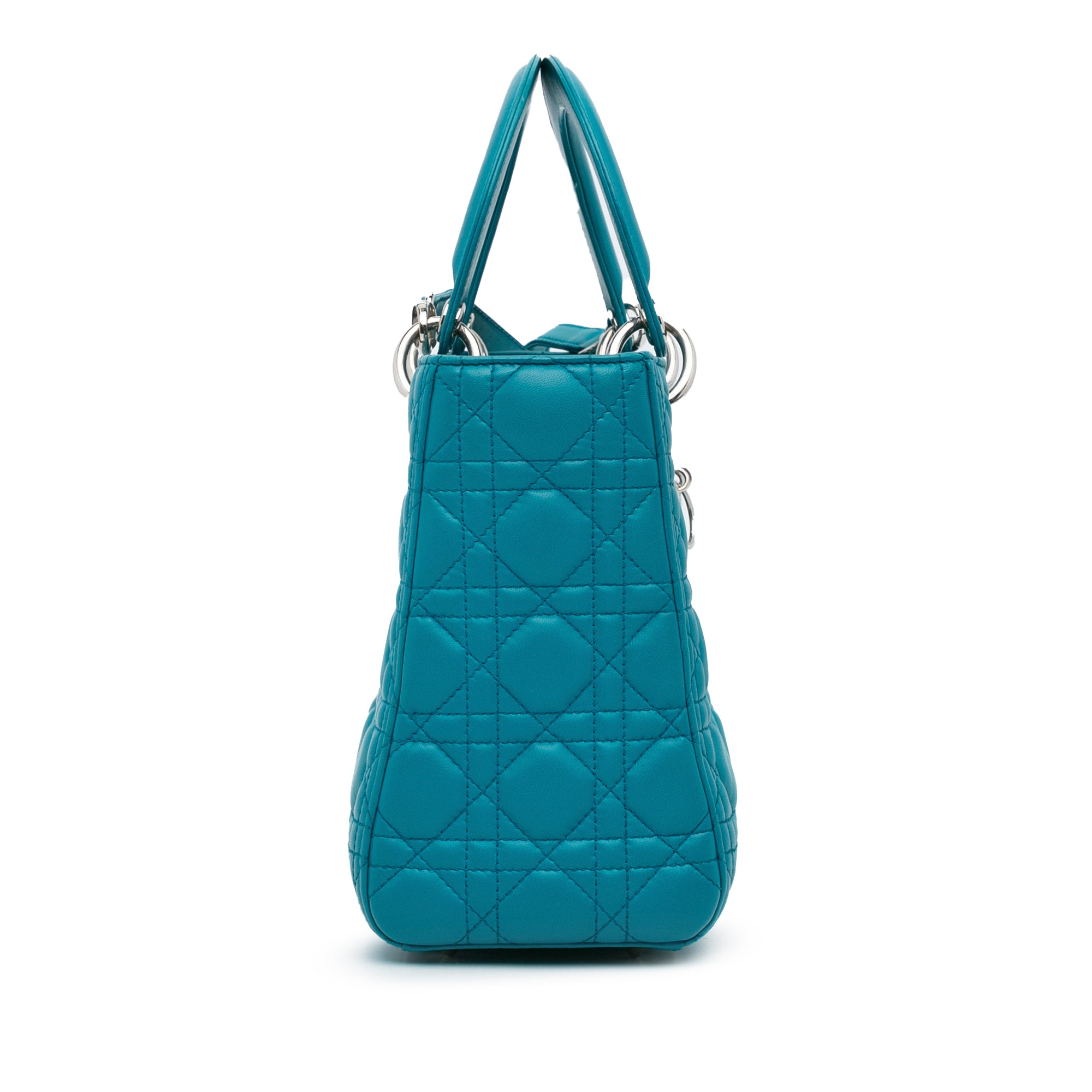 Dior Pre-Owned Medium Lambskin Cannage Lady Dior | Women | Blue x Turquoise