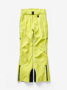 Women's Belted Alpine Ski Pants - Mineral Yellow - flat lay